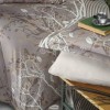Lenjerie pat satin de lux Living Maro, First Choice, imprimeu natura si linii, 6 piese
