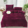 Lenjerie de pat cocolino Line bordo pentru pat dublu, material moale de inalta densitate, ideal pentru sezonul rece.
