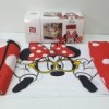 Lenjerie de pat Disney Tac Minnie Selfie, imprimeu galben negru roșu, Minnie Mouse selfie, 3 piese, bumbac.