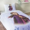 Set lenjerie de pat copii Frozen Diamond TAC – bumbac 100 % ranforce, față Elsa, verso Anna, pilotă 160 × 220 cm