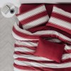 Lenjerie pat Craciun bumbac ranforce Jolly Red cu dungi rosii si albe Cozy Home