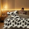 Lenjerie de pat cu elastic din finet animal print leopard 6 piese