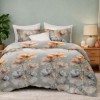 Lenjerie de pat finet cu elastic 6 piese flori pastel elegante design floral modern