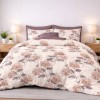 Lenjerie de pat finet cu elastic hortensii crem 6 piese design floral elegant dormitor