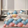 Lenjerie de pat cu elastic din fineti patchwork pastel 6 piese