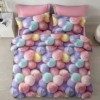 Lenjerie de pat cu elastic din finet pom pom pastel 6 piese
