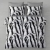 Lenjerie de pat cu elastic din finet zebra alb negru 6 piese