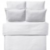 Lenjerie de pat albă Ralex Pucioasa, damasc gros, cearceaf cu elastic, eleganță hotelieră