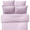 Lenjerie de pat roz damasc din bumbac 100% cu elastic pentru saltea de 140x200 cm, specială pentru hoteluri, set 4 piese