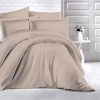 Lenjerie de pat damasc gros cu 2 cearceafuri pilota si cearceaf cu elastic 160x200cm, culoarea Bej