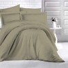 Lenjerie de pat olive din damasc, set de 4 piese