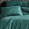 Set lenjerie cu de pat cu elastic verde din damasc gros pentru saltea de180x220cm