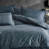 Set lenjerie de pat antracit din damasc gros pentru 180x220cm