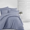 Lenjerie de pat cu elastic eleganta antracit din damasc pentru saltea de 140x200cm