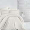 Lenjerie de pat damasc gros cu elastic ptr saltea de 90x200cm - Crem