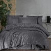 Lenjerie de pat de lux jacquard satin, Clasy Home, Hemera V1 Gri Antracit