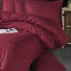 Lenjerie de pat bordo din bumbac satinat Hemera V-2 cu model jacquard, set de 6 piese, decor elegant și sofisticat