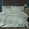 Lenjerie de pat verde mentă din bumbac satinat Island V-1 cu model jacquard, set de 6 piese, decor elegant și sofisticat