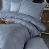 Lenjerie de pat albastru deschis din bumbac satinat Kapya V-1 cu țesătură jacquard, set de 6 piese, decor elegant și sofisticat