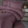 Lenjerie de pat mov din bumbac satinat Royalisa V-2 cu țesătură jacquard, set de 6 piese, decor elegant și sofisticat
