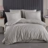 Lenjerie de pat de lux din jacquard satin, Clasy Home, model Yoda, în nuanta de gri