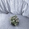 Lenjerie de pat din jacquard satin de lux Clasy Ninova cu model delicat în nuanțe de gri deschis și alb