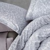 Lenjerie de pat din jacquard satin de lux Ralex Ninova cu model de arabescuri și motive florale în nuanțe de gri și alb