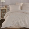 Lenjerie de pat bej din jacquard fin și durabil, cu modele elegante, set Clasy Home