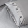 Lenjerie de pat Myron Ash din bumbac egiptean Silk Satin 400 TC, gri perlat, cu detalii metalizate