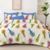 Lenjerie de pat din finet 6 piese cu pene de păun multicolore