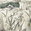 Lenjerie de pat dublu din finet cu elastic, 6 piese, flori si frunze HF6P317
