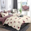 Lenjerie de pat dublu din finet cu elastic, 6 piese, trandafiri HF6P322