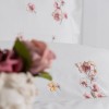 Lenjerie de pat dublu Amber crem din bumbac natural cu broderii florale, 6 piese, Saheser Home