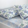 Set lenjerie de pat dublu Ardena TAC din bumbac 100 % ranforce, imprimeu floral albastru pe fond ivoire
