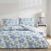 Set lenjerie de pat dublu Ardena TAC din bumbac 100 % ranforce, imprimeu floral albastru pe fond ivoire
