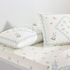 Set lenjerie de pat dublu Elyon TAC din bumbac 100 % ranforce, imprimeu lăcrămioare bleu și fluturi pastel