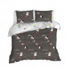 Lenjerie de pat dublu bumbac 100% ranforce cu design de căței și mesaje de dragoste, set de 4 piese