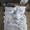 Set lenjerie de pat cu stele alb și albastru, bumbac 100% Ranforce