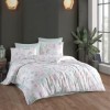Lenjerie de pat dublu bumbac 100% ranforce model Milena cu design floral pastelat