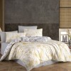 Set lenjerie de pat floral galben și alb, bumbac 100% Ranforce
