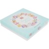 Lenjerie de pat dublu din bumbac 100% ranforce cu design floral cappuccino și alb