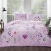 Lenjerie de pat TAC Ranforce Adriel Lila din bumbac 100%, design floral elegant pentru saltele de 160x200 cm