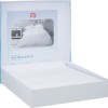 Lenjerie de pat albă din bumbac 100% ranforce, design minimalist, marca Tac.