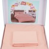 Lenjerie de pat dublu bumbac 100% ranforce somon - Tac Basic