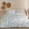 Lenjerie de pat dublu TAC Carla Mint din bumbac ranforce cu model floral