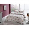 Lenjerie de pat dublu bumbac 100% ranforce floral crem - Tac Carmela