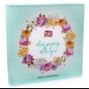 Lenjerie de pat Tac din bumbac 100% ranforce, design floral în alb, albastru și galben, cu margarete delicate