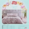 Lenjerie de pat dublu Tac din bumbac ranforce, design baroc sofisticat în nuanțe de lila și alb