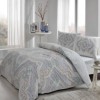 Lenjerie de pat dublu cu design geometric în albastru deschis și bej, bumbac 100% ranforce