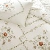 Lenjerie de pat TAC Elira din bumbac 100% ranforce alba cu imprimeu floral elegant